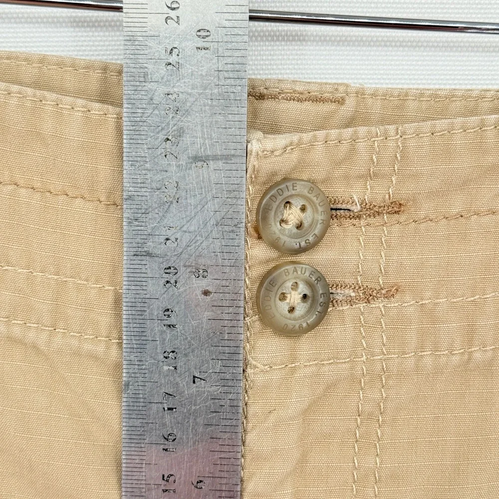 Eddie Bauer Cargo Pants Womens 8 Tan Ripstop Hiking Gorpcore Utilitarian Cropped